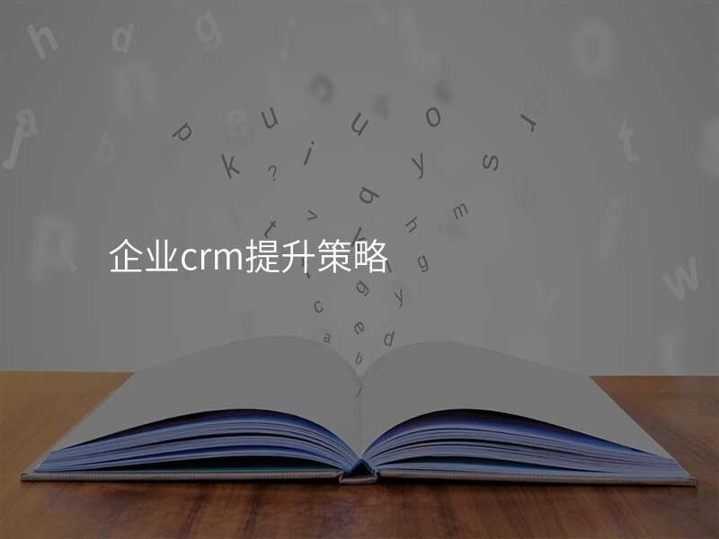 企业crm提升策略