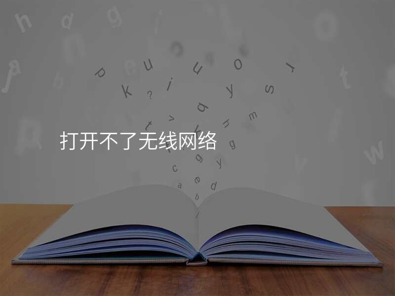 打开不了无线网络