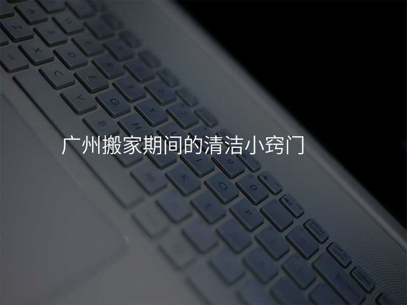 廣州搬家期間的清潔小竅門