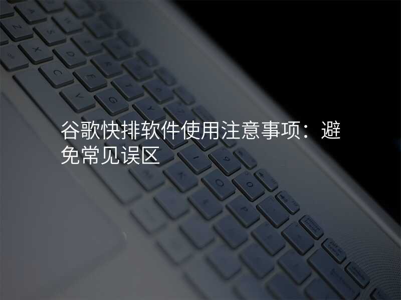 谷歌快排软件使用注意事项:避免常见误区