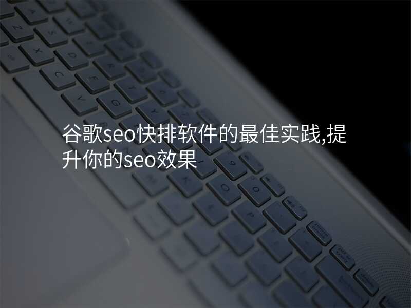 谷歌seo快排软件的最佳实践,提升你的seo效果