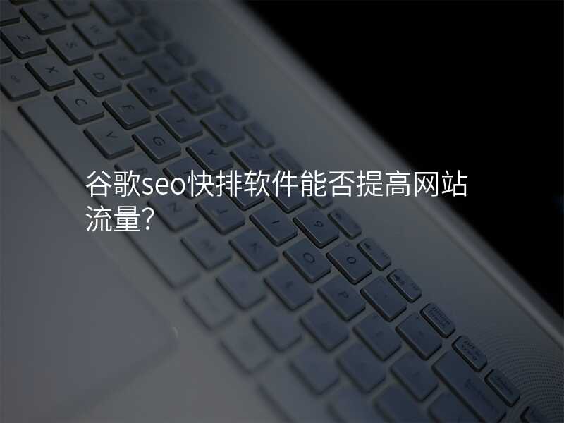 谷歌seo快排软件能否提高网站流量?