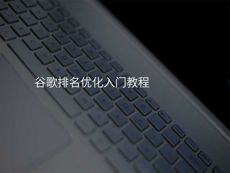 谷歌排名优化入门教程