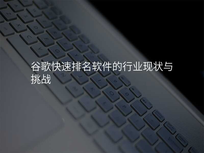 谷歌快速排名软件的行业现状与挑战