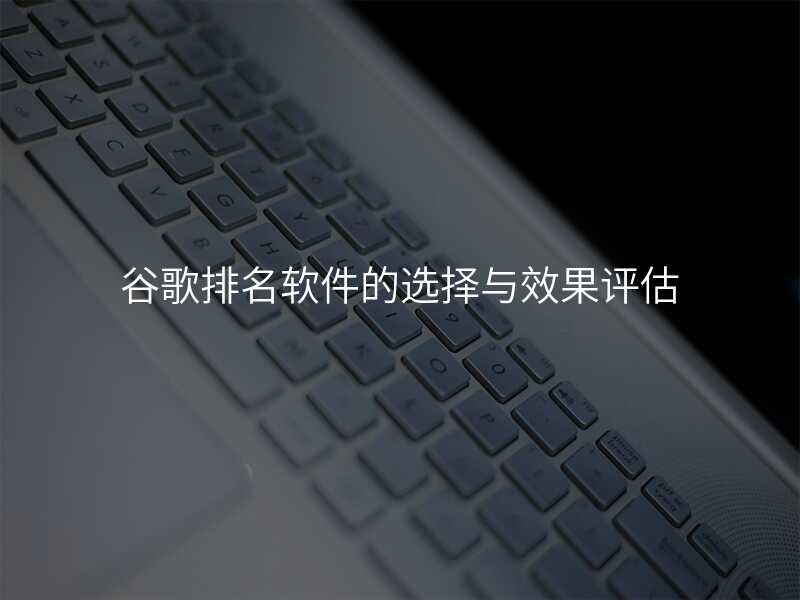 谷歌排名软件的选择与效果评估