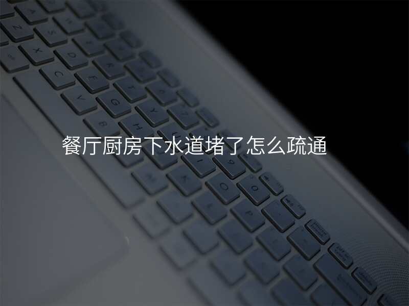 餐厅厨房下水道堵了怎么疏通