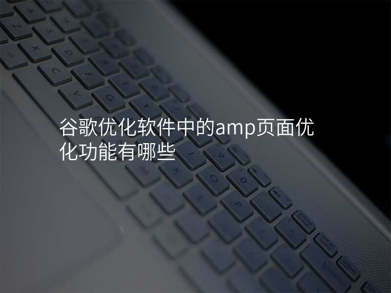 谷歌优化软件中的amp页面优化功能有哪些