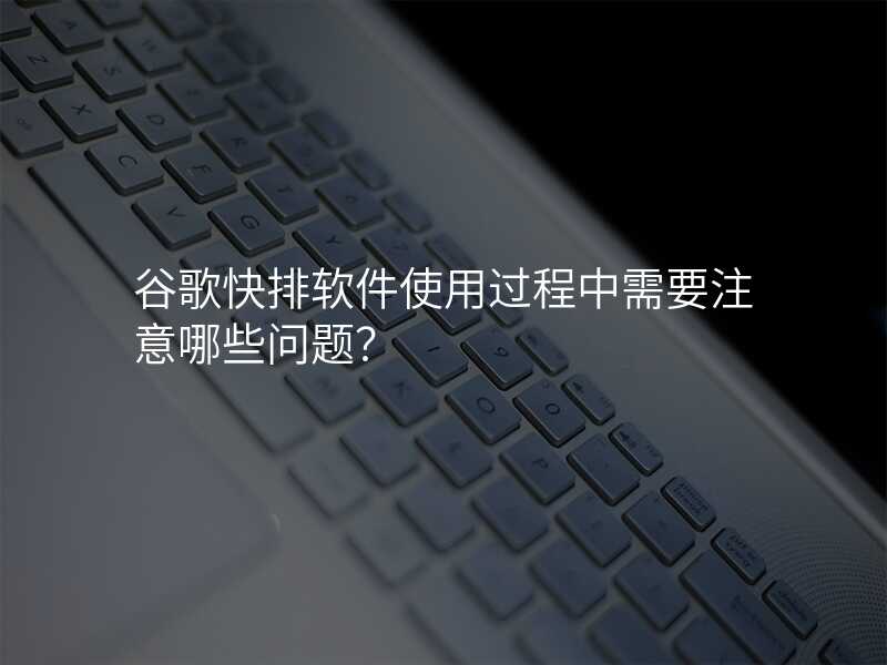 谷歌快排软件使用过程中需要注意哪些问题?
