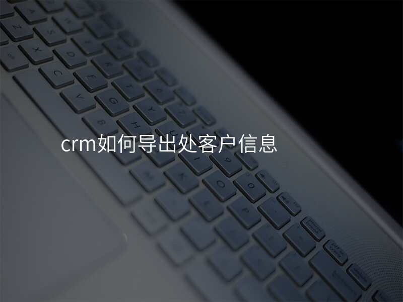 crm如何导出处客户信息