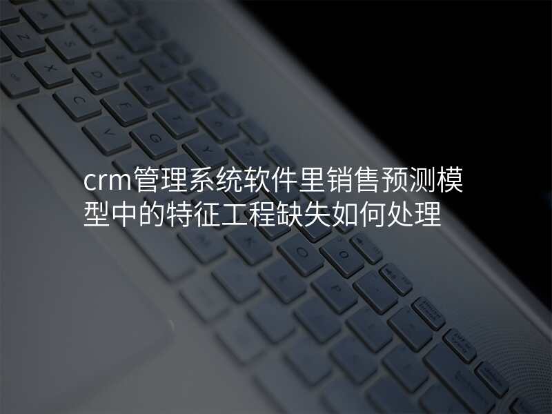 crm管理系统软件里销售预测模型中的特征工程缺失如何处理