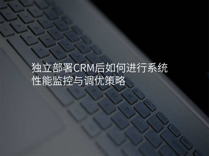 独立部署CRM后如何进行系统性能监控与调优策略
