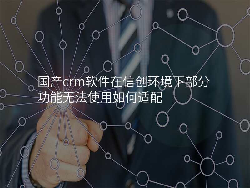 国产crm软件在信创环境下部分功能无法使用如何适配
