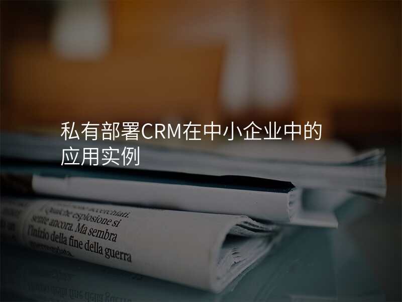 私有部署CRM在中小企业中的应用实例