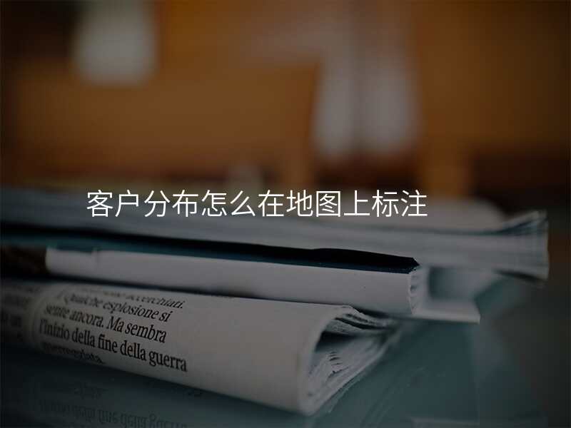 客户分布怎么在地图上标注