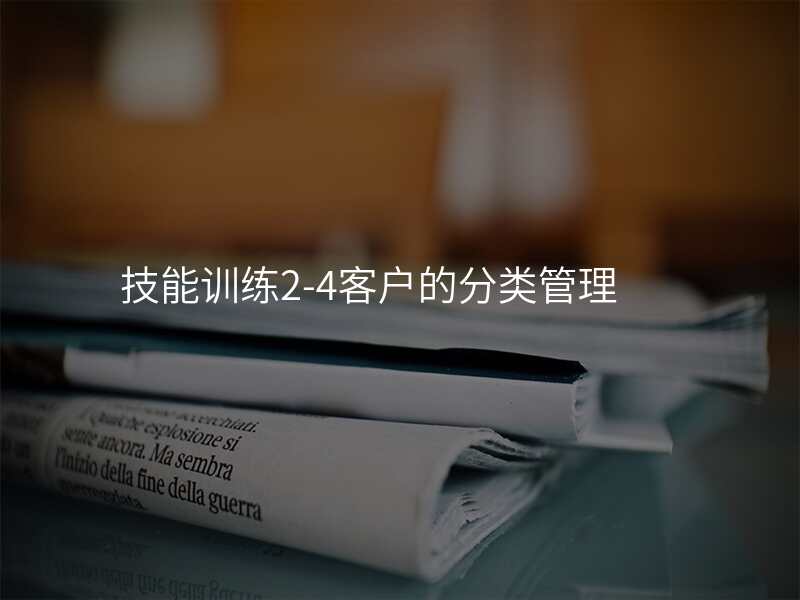 技能训练2-4客户的分类管理