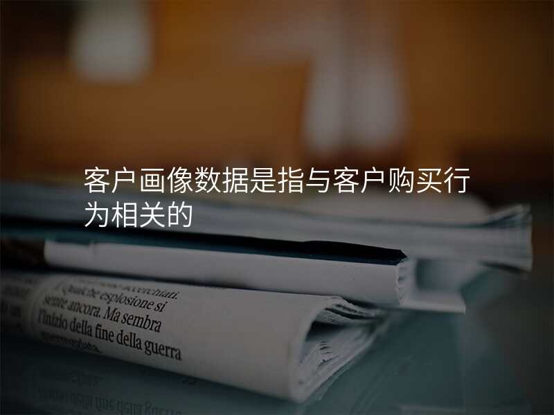 客户画像数据是指与客户购买行为相关的