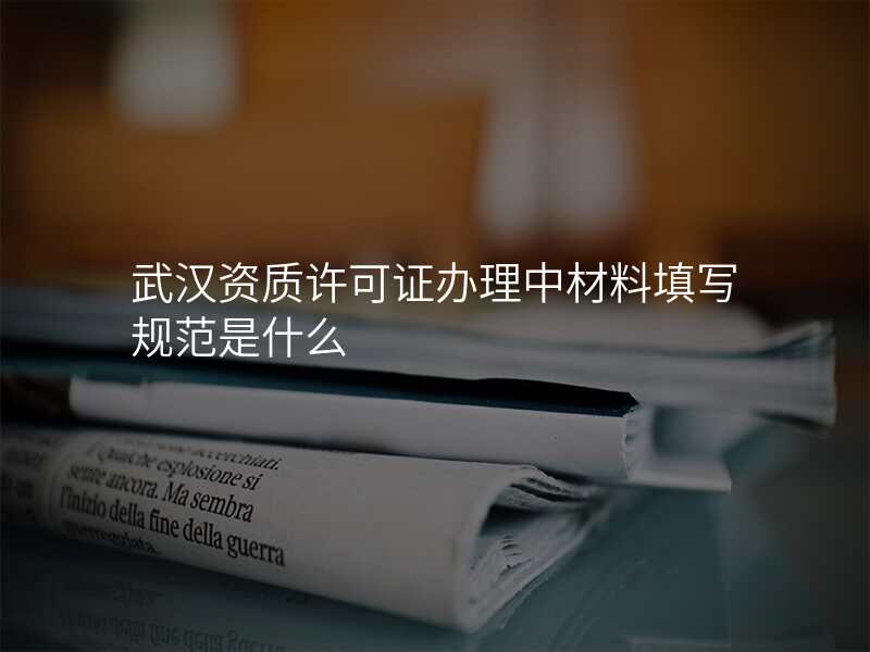 武汉资质许可证办理中材料填写规范是什么