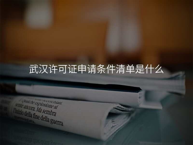 武汉许可证申请条件清单是什么