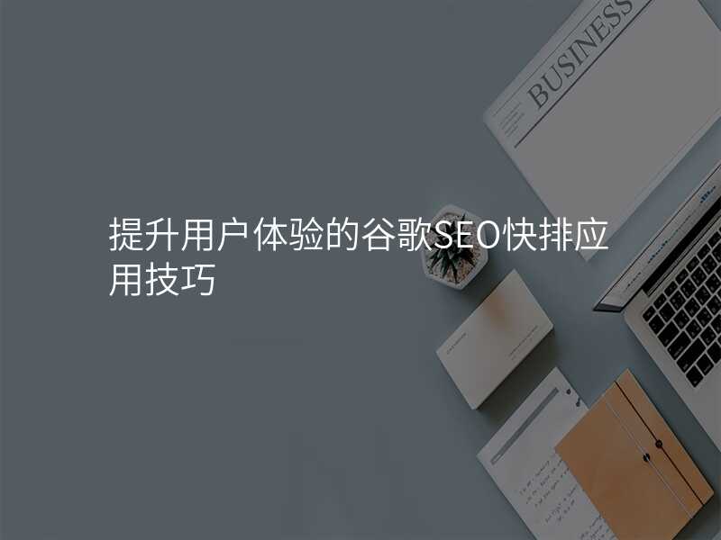 提升用户体验的谷歌SEO快排应用技巧