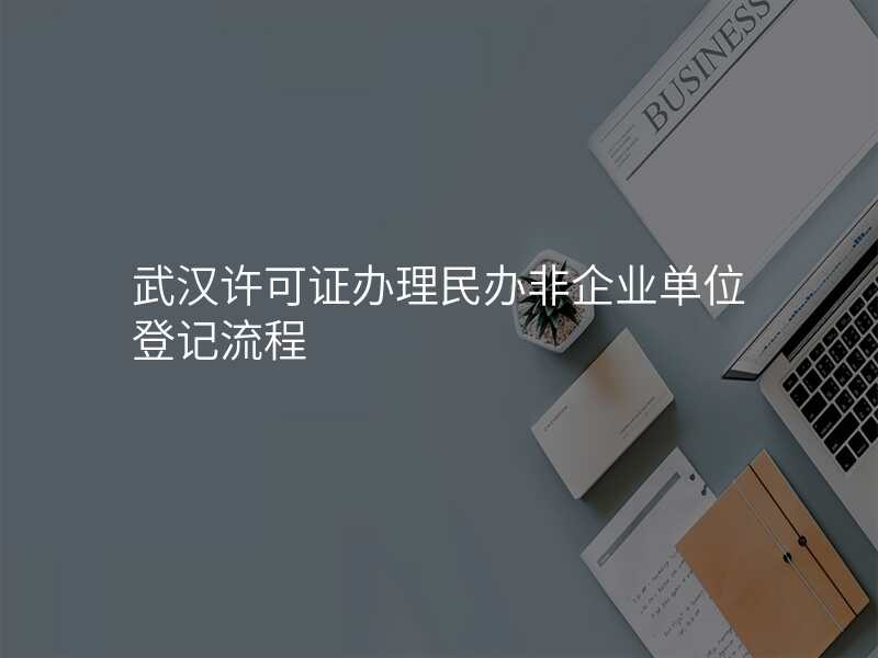 武汉许可证办理民办非企业单位登记流程