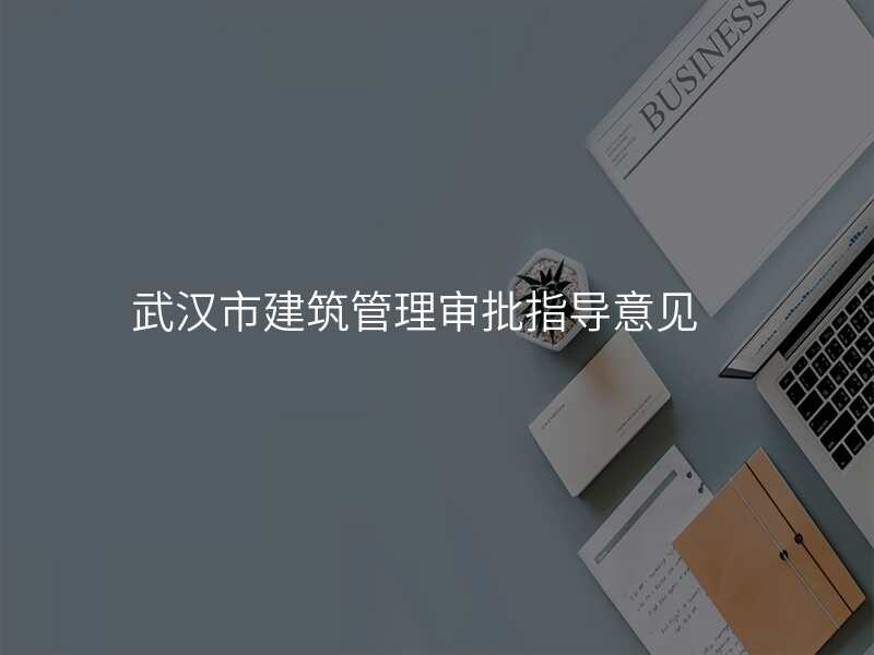 武汉市建筑管理审批指导意见