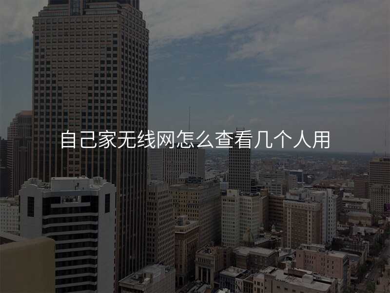 自己家无线网怎么查看几个人用