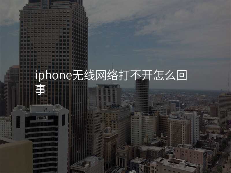 iphone无线网络打不开怎么回事