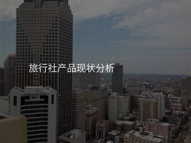 旅行社产品现状分析
