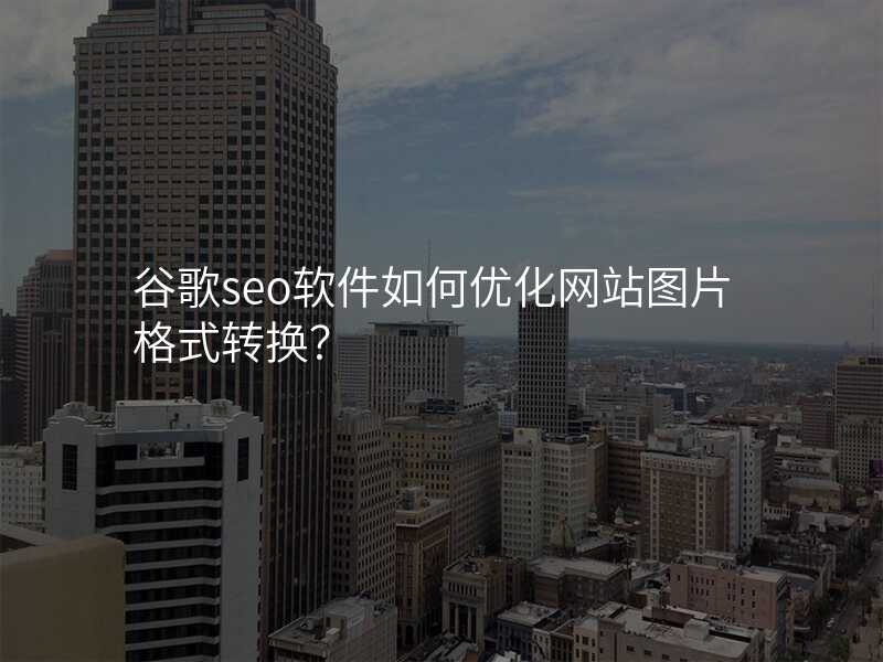 谷歌seo软件如何优化网站图片格式转换?