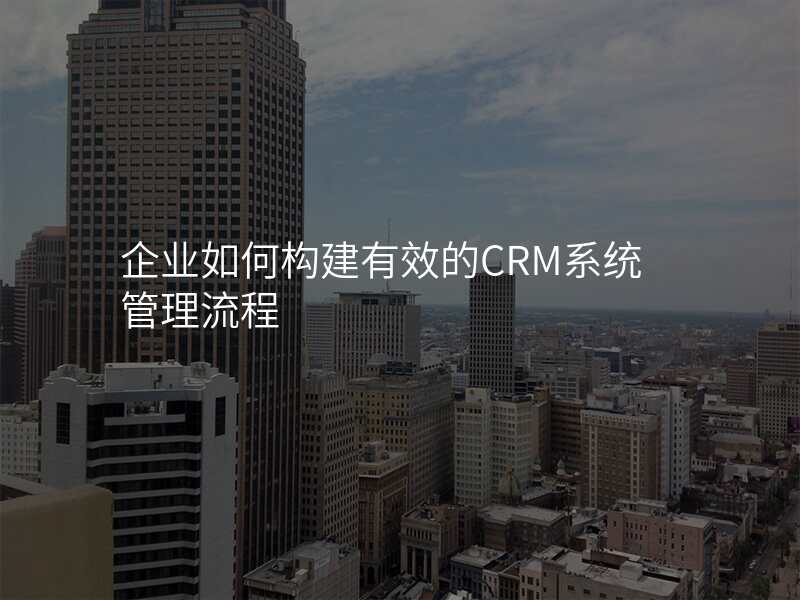 企业如何构建有效的CRM系统管理流程