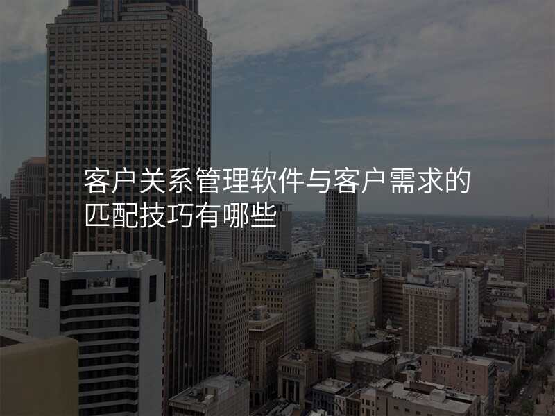客户关系管理软件与客户需求的匹配技巧有哪些
