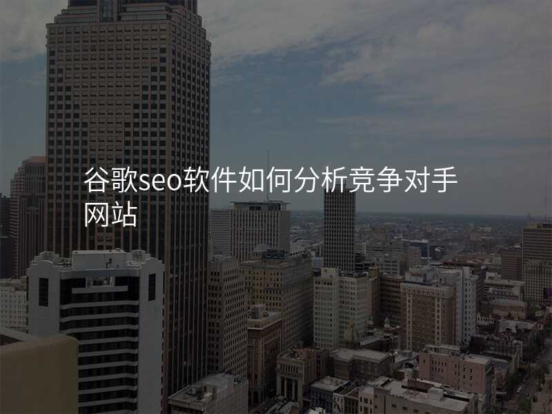 谷歌seo软件如何分析竞争对手网站