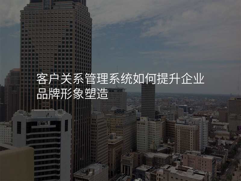 客户关系管理系统如何提升企业品牌形象塑造