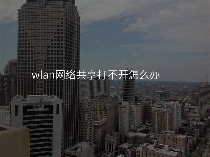 wlan网络共享打不开怎么办