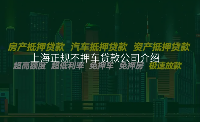 上海正规不押车贷款公司介绍