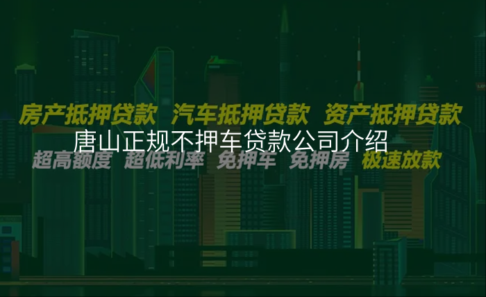 唐山正规不押车贷款公司介绍