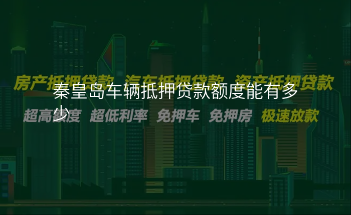 秦皇岛车辆抵押贷款额度能有多少