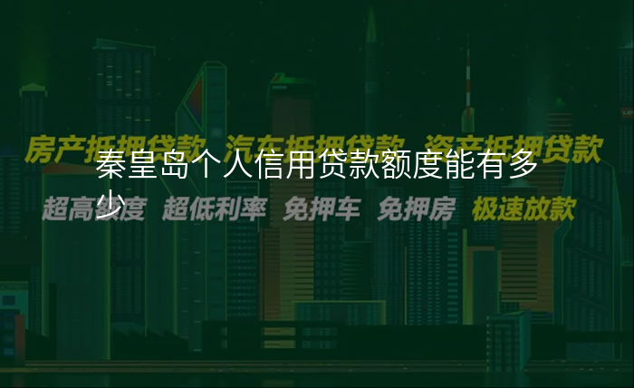 秦皇岛个人信用贷款额度能有多少