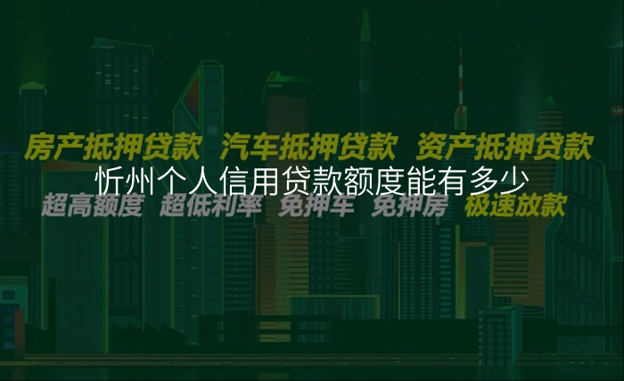 忻州个人信用贷款额度能有多少