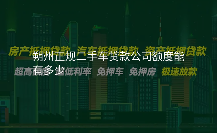 朔州正规二手车贷款公司额度能有多少