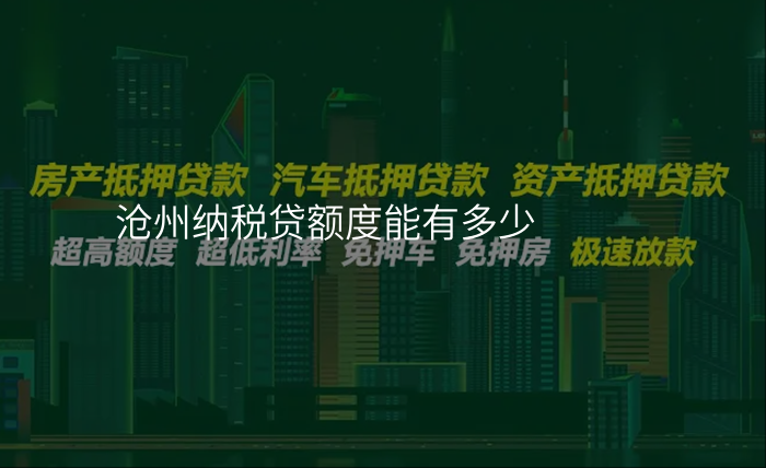 沧州纳税贷额度能有多少