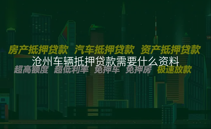 沧州车辆抵押贷款需要什么资料