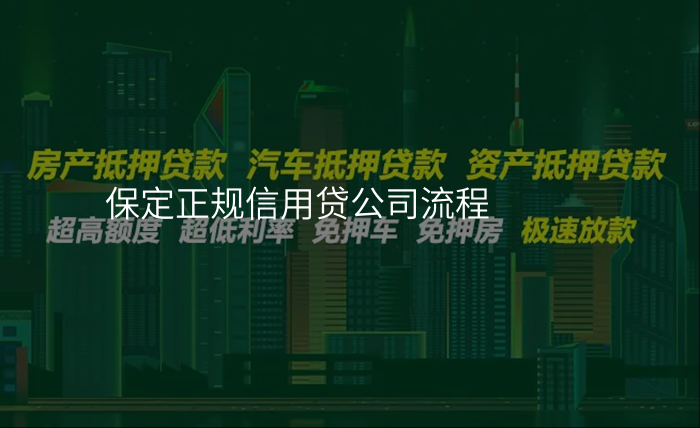 保定正规信用贷公司流程