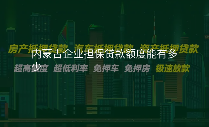 内蒙古企业担保贷款额度能有多少