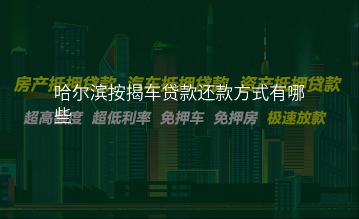 哈尔滨按揭车贷款还款方式有哪些