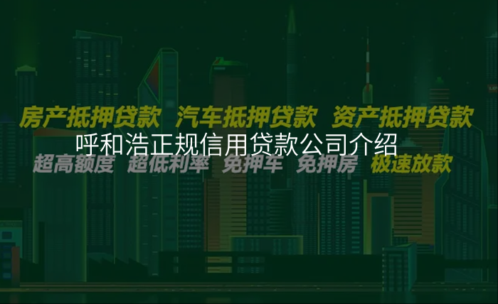 呼和浩正规信用贷款公司介绍