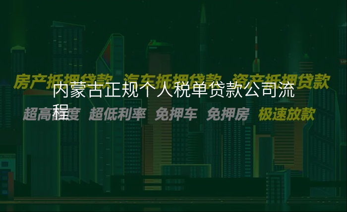 内蒙古正规个人税单贷款公司流程