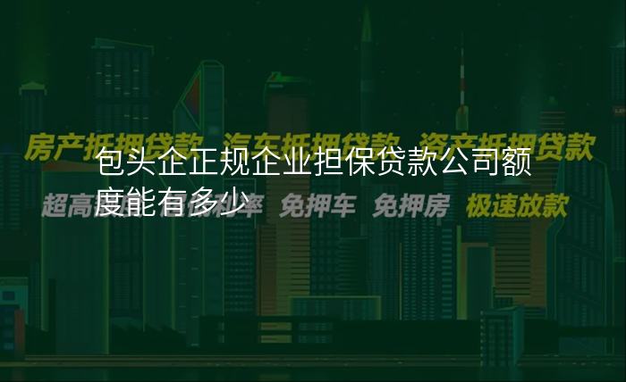 包头企正规企业担保贷款公司额度能有多少