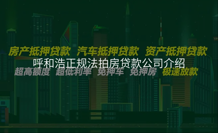 呼和浩正规法拍房贷款公司介绍
