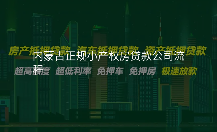 内蒙古正规小产权房贷款公司流程
